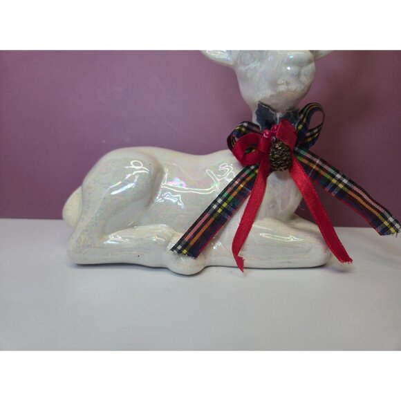 Vintage Brinns Ceramic Deer Figure Iridescent finish Collectible Christmas decor - Picture 4 of 11